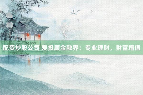 配资炒股公司 爱投顾金融界：专业理财，财富增值